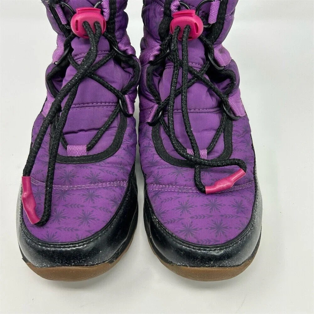 Sorel Disney Frozen 2 Whitney Short Girls Snow Boots Purple Glitter Elsa Size 6